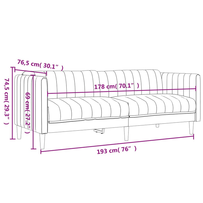 Set di Divani 3 pz Crema in Tessuto 3209236