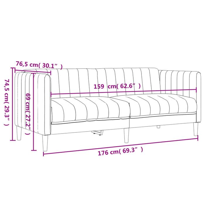 Set di Divani 2 pz Nero in Tessuto 3209240