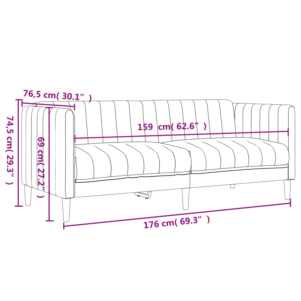 Set di Divani 2 pz Marrone Scuro in Tessuto 3209241