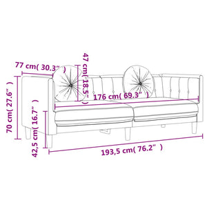 Set di Divani 2 pz con Cuscini Rosa in Velluto 3209260