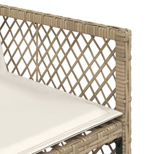 Set da Pranzo da Giardino 5 pz con Cuscini Beige in Polyrattan 3210718