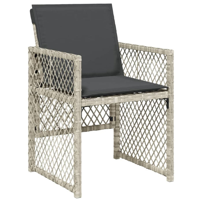 Set Pranzo da Giardino 5pz con Cuscini Grigio Chiaro Polyrattan 3210719