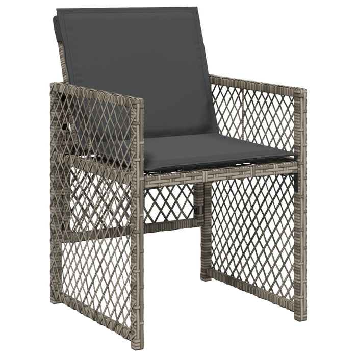 Set da Pranzo da Giardino 9 pz con Cuscini in Polyrattan Grigio 3210746