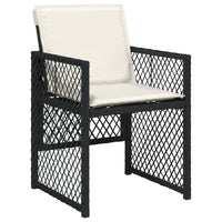 Set da Pranzo da Giardino 9 pz con Cuscini Nero in Polyrattan 3210747