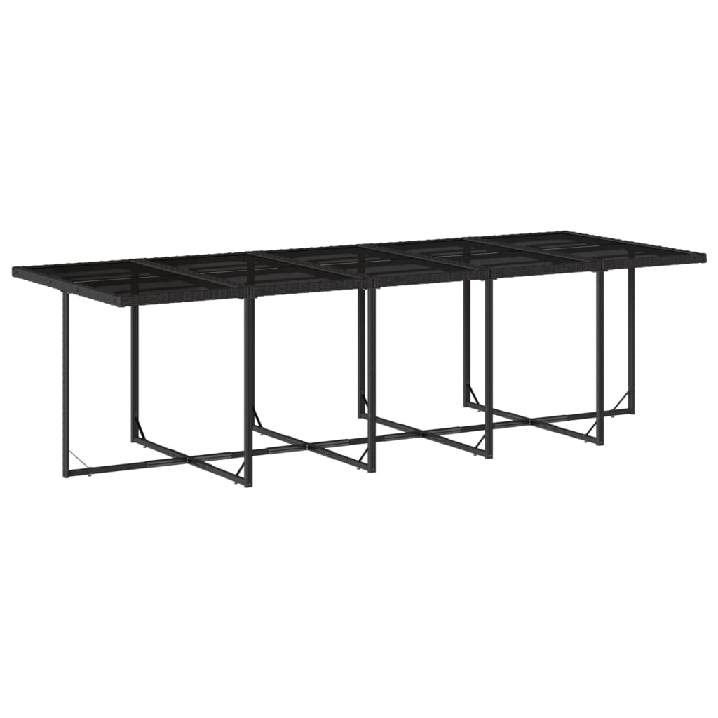 Set da Pranzo da Giardino 11 pz con Cuscini in Polyrattan Nero 3210750