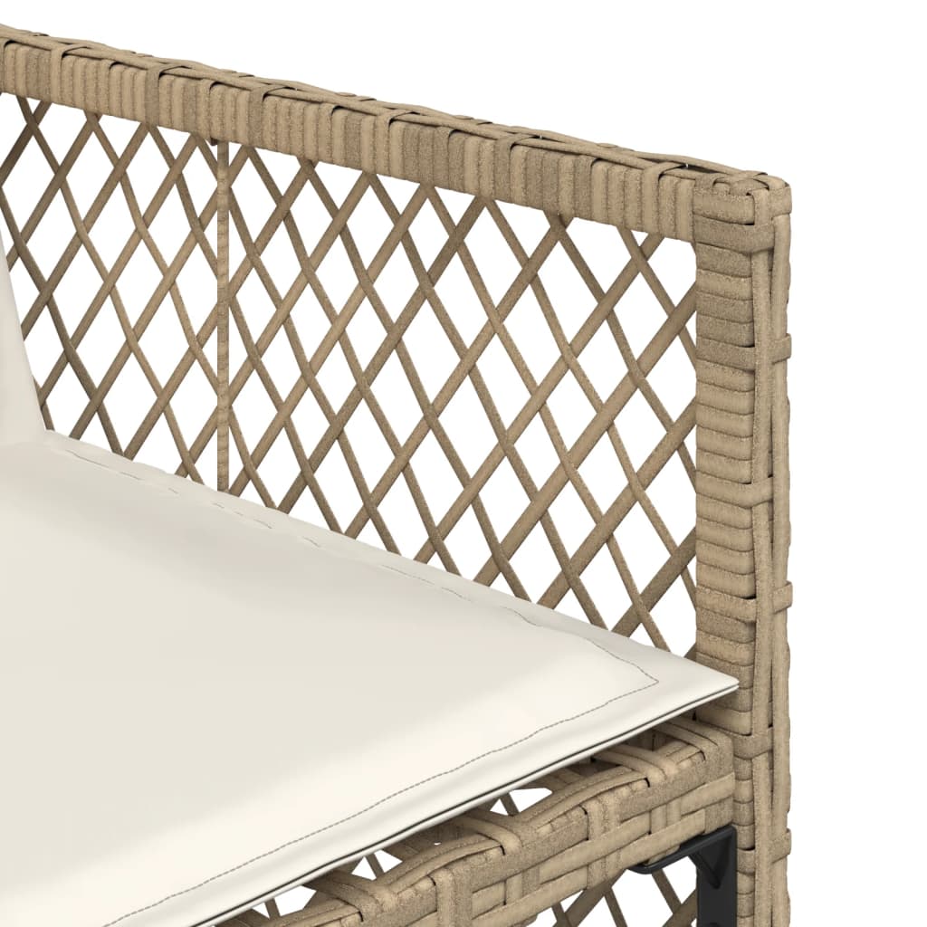 Set da Pranzo da Giardino 11 pz con Cuscini Beige in Polyrattan 3210754