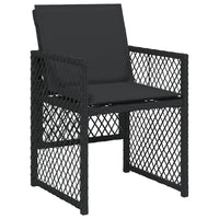 Set da Pranzo da Giardino 13pz con Cuscini Nero in Polyrattan 3210763