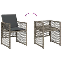 Set da Pranzo da Giardino 13pz con Cuscini Grigio in Polyrattan 3210764