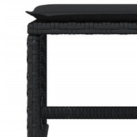 Set da Pranzo da Giardino 9 pz con Cuscini Nero in Polyrattan 3210775