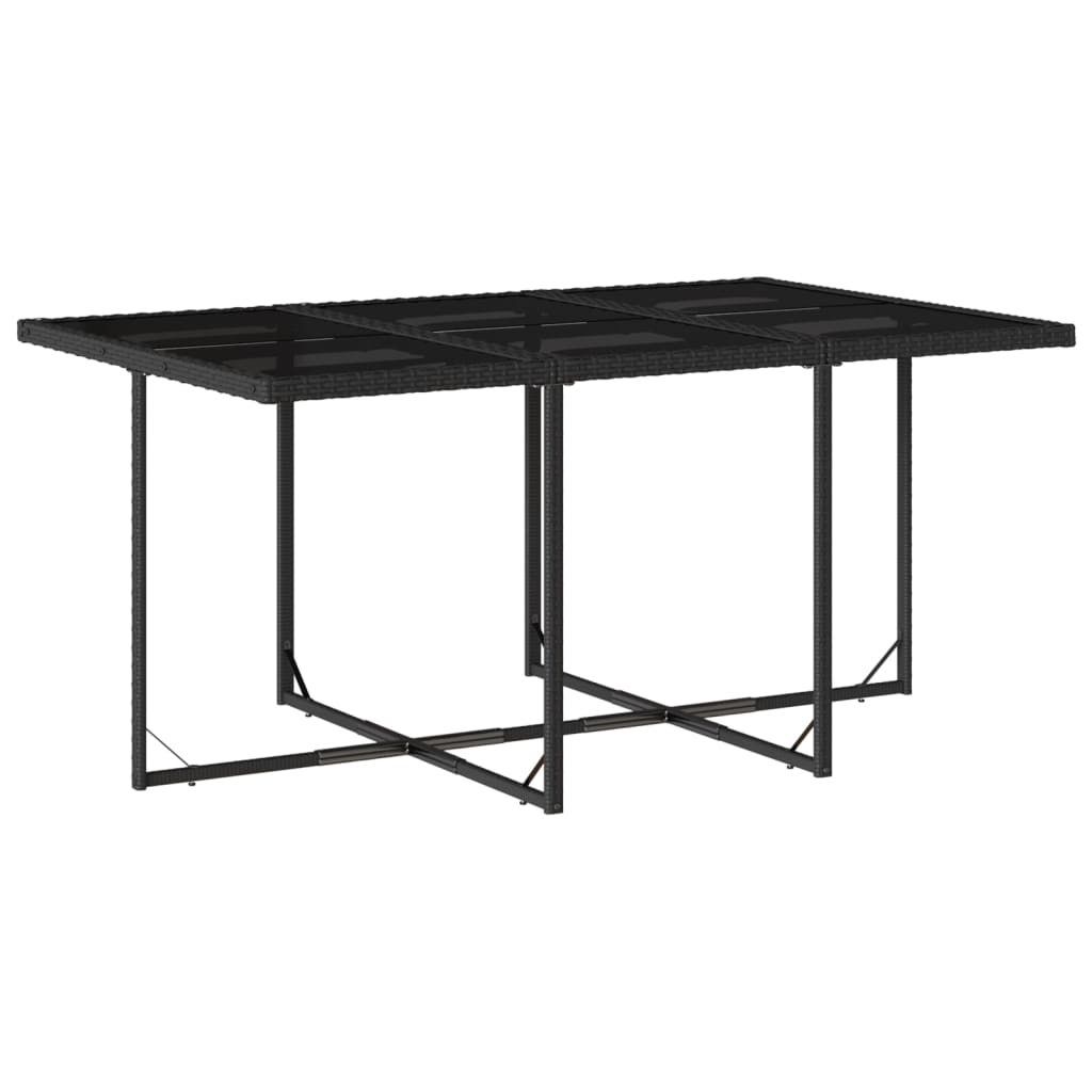 Set da Pranzo da Giardino 11 pz con Cuscini in Polyrattan Nero 3210787