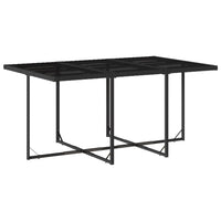 Set da Pranzo da Giardino 11 pz con Cuscini in Polyrattan Nero 3210787