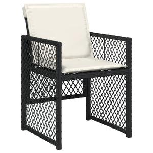 Set da Pranzo da Giardino 11 pz con Cuscini in Polyrattan Nero 3210795