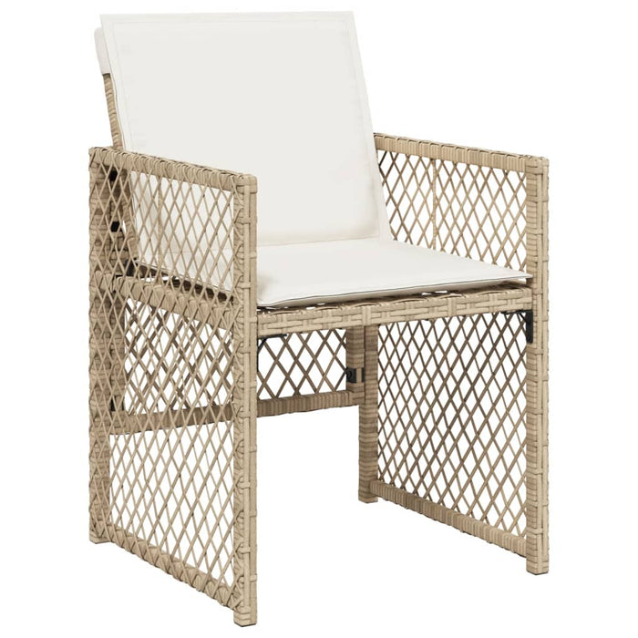 Set da Pranzo da Giardino 13 pz con Cuscini Beige in Polyrattan 3210802