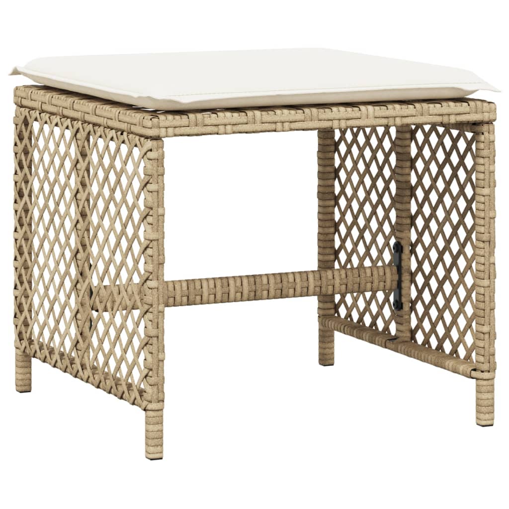 Set da Pranzo da Giardino 13 pz con Cuscini Beige in Polyrattan 3210802