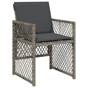 Set da Pranzo da Giardino 13pz con Cuscini Grigio in Polyrattan 3210806