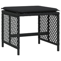 Set da Pranzo da Giardino 15 pz con Cuscini Nero in Polyrattan 3210811