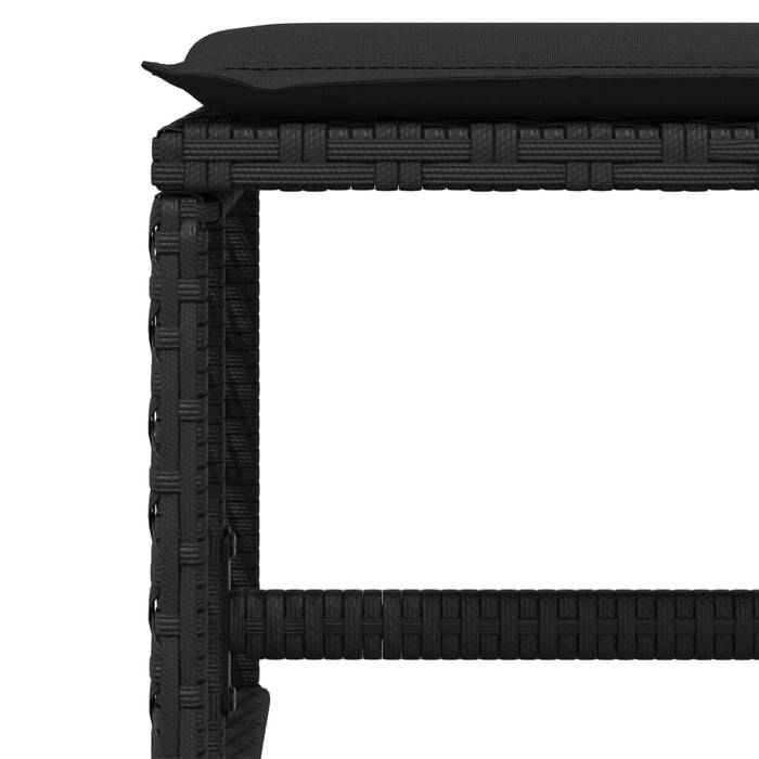 Set da Pranzo da Giardino 15 pz con Cuscini Nero in Polyrattan 3210811