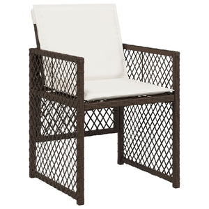 Set da Pranzo da Giardino 17 pz con Cuscini Marrone Polyrattan 3210825