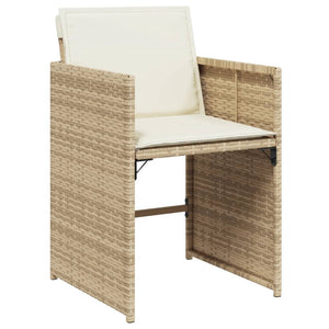 Set da Pranzo da Giardino 9 pz con Cuscini Beige in Polyrattan 3211138