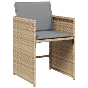 Set Pranzo da Giardino 9 pz con Cuscini Beige Misto Polyrattan 3211140