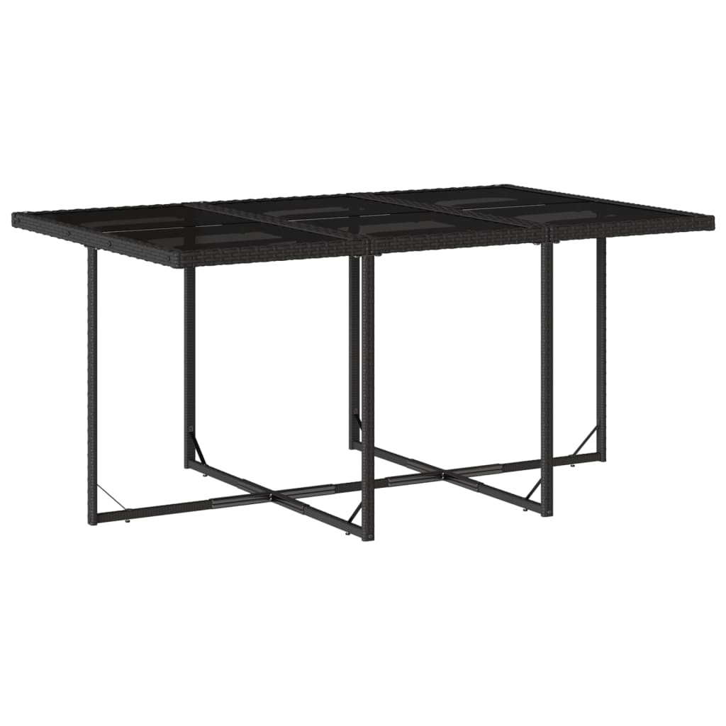 Set da Pranzo da Giardino 11 pz con Cuscini in Polyrattan Nero 3211146