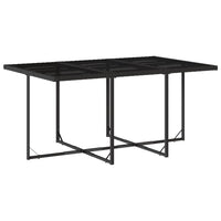 Set da Pranzo da Giardino 11 pz con Cuscini in Polyrattan Nero 3211146