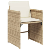 Set da Pranzo da Giardino 11 pz con Cuscini Beige in Polyrattan 3211150