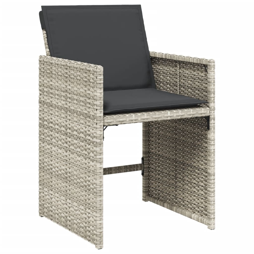 Set Pranzo Giardino 11pz con Cuscini Grigio Chiaro Polyrattan 3211151