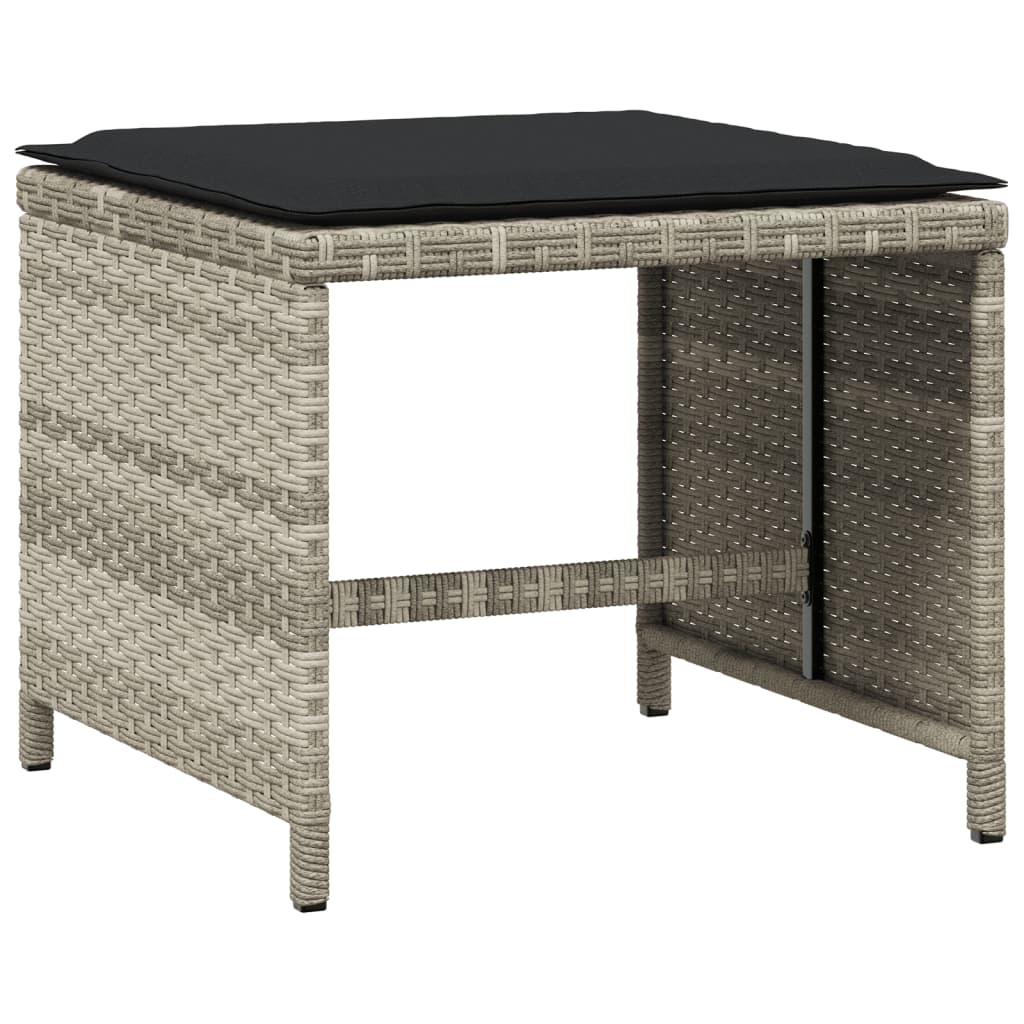 Set da Pranzo da Giardino 15 pz con Cuscini Grigio Polyrattan 3211175