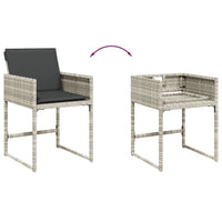 Set da Pranzo da Giardino 15 pz con Cuscini Grigio Polyrattan 3211355