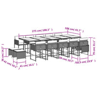 Set Pranzo da Giardino 15 pz con Cuscini Beige Misto Polyrattan 3211356