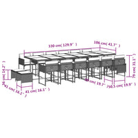 Set Pranzo da Giardino 17 pz con Cuscini Beige Misto Polyrattan 3211368