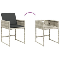 Set da Pranzo da Giardino 13pz con Cuscini Grigio in Polyrattan 3211403