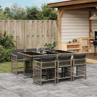 Set da Pranzo da Giardino 7 pz con Cuscini in Polyrattan Grigio 3211628