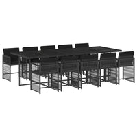 Set da Pranzo da Giardino 11 pz con Cuscini in Polyrattan Nero 3211651