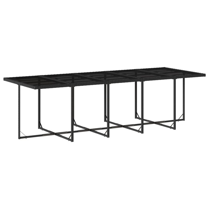 Set da Pranzo da Giardino 11 pz con Cuscini in Polyrattan Nero 3211651