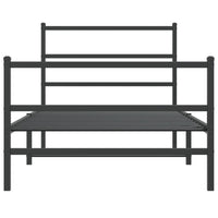 Giroletto con Testiera e Pediera Metallo Nero 107x203 cm 355379