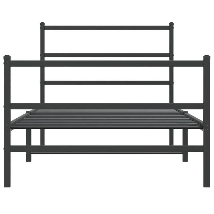 Giroletto con Testiera e Pediera Metallo Nero 107x203 cm 355379