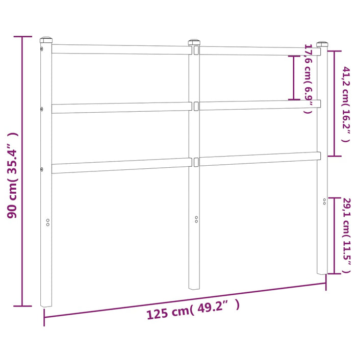 Testiera in Metallo Nero 120 cm 355396