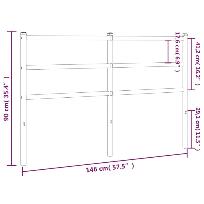 Testiera in Metallo Nero 140 cm 355398