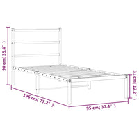 Giroletto con Testiera Metallo Bianco 90x190 cm 355406