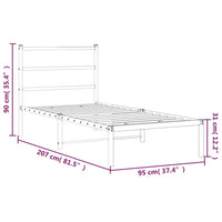 Giroletto con Testiera Metallo Bianco 90x200 cm 355407