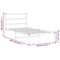 Giroletto con Testiera Metallo Bianco 107x203 cm 355410