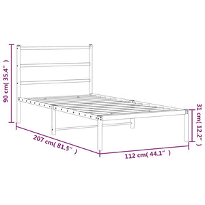 Giroletto con Testiera Metallo Bianco 107x203 cm 355410