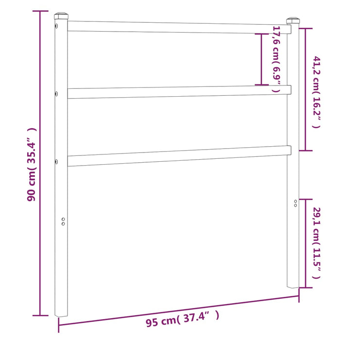 Testiera in Metallo Bianco 90 cm 355442