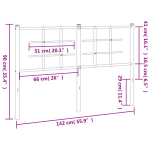 Testiera in Metallo Nero 135 cm 355593