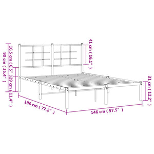 Giroletto con Testiera Metallo Bianco 140x190 cm 355610