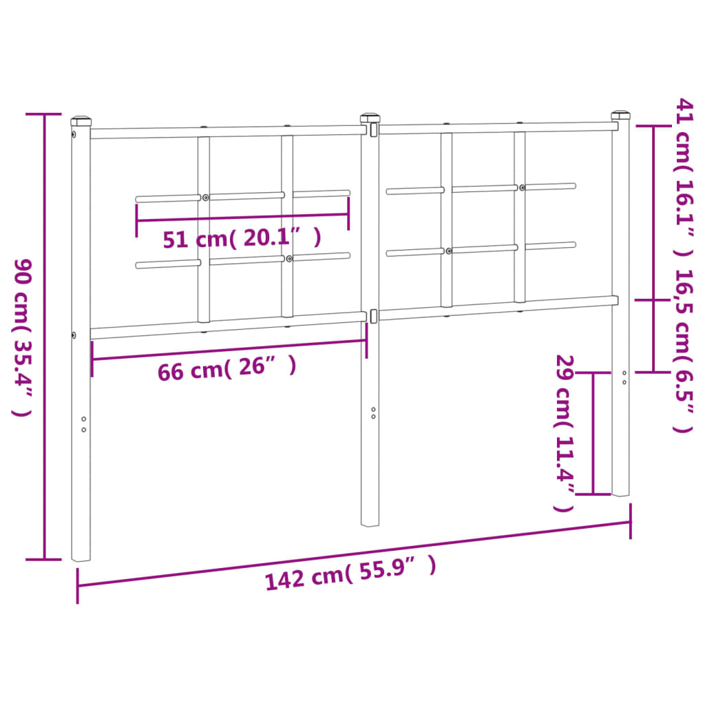 Testiera in Metallo Bianco 135 cm 355642