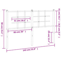 Testiera in Metallo Bianco 135 cm 355642