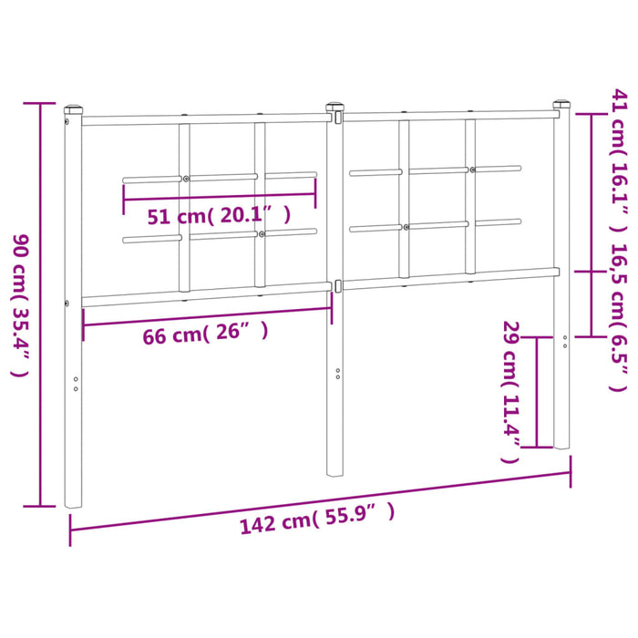 Testiera in Metallo Bianco 135 cm 355642